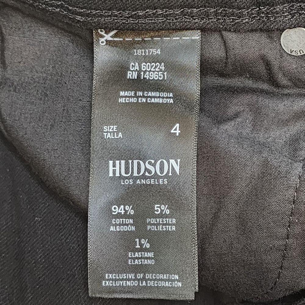 HUDSON Midrise Straight Leg Pitch Black Jeans Womens Size 4‎ (28x29) 1811754 - Picture 7 of 12